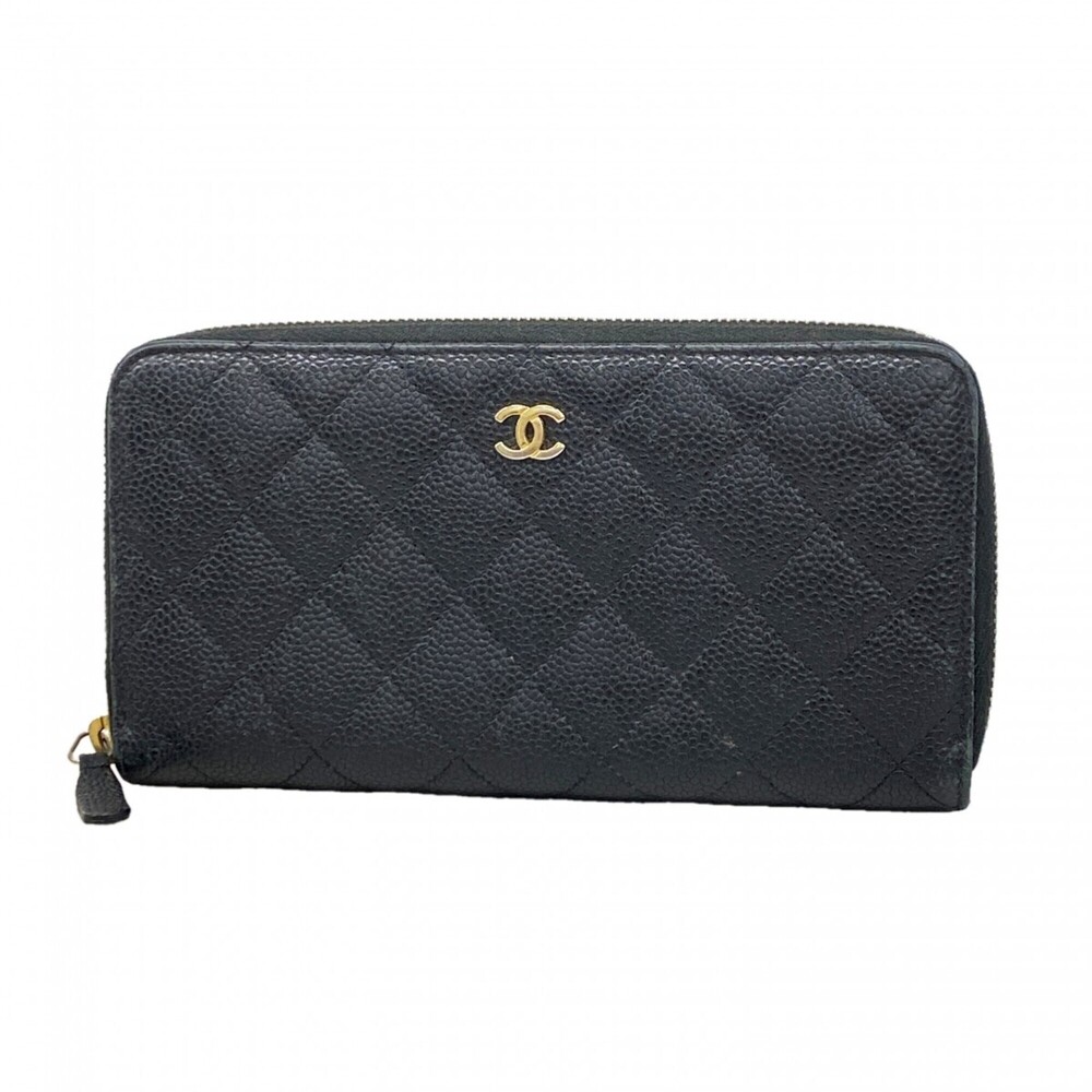 CHANEL Black Caviar Leather Wallet